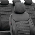 ΚΑΛΥΜΜΑΤΑ ΚΑΘΙΣΜΑΤΩΝ LUXURY LEATHERETTE ΔΕΡΜΑΤΙΝΗ ΑΦΡΩΔΕΣ ΜΑΥΡΟ -4 ΤΕΜ - Image 2