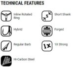 VMC 1x Strong Inline Treble 7547 BN 50pcs - Image 3