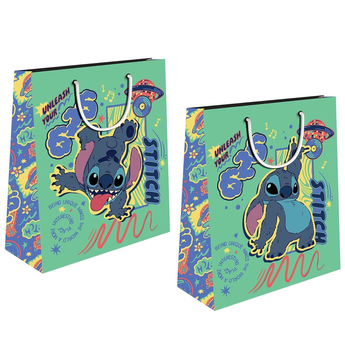 Τσάντα Δώρου Χάρτινη Lilo & Stitch (23cm) 23x18x11cm Stitch 000564060-ΤΕΜ(12) - Image 1