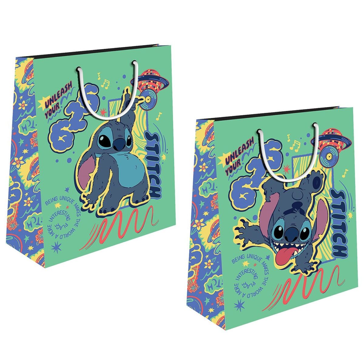 Τσάντα Δώρου Χάρτινη με Foil Lilo & Stitch (32cm) 32x26x12cm Stitch 000564063-ΤΕΜ(12) - Image 1