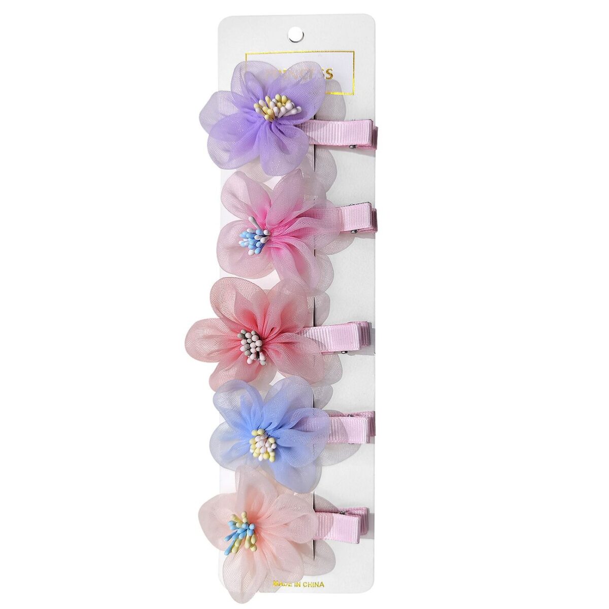 Κλιπ μαλλιών με λουλούδι σατέν 6cm 4teen4ty 401360-ΤΕΜ(5) - Image 1