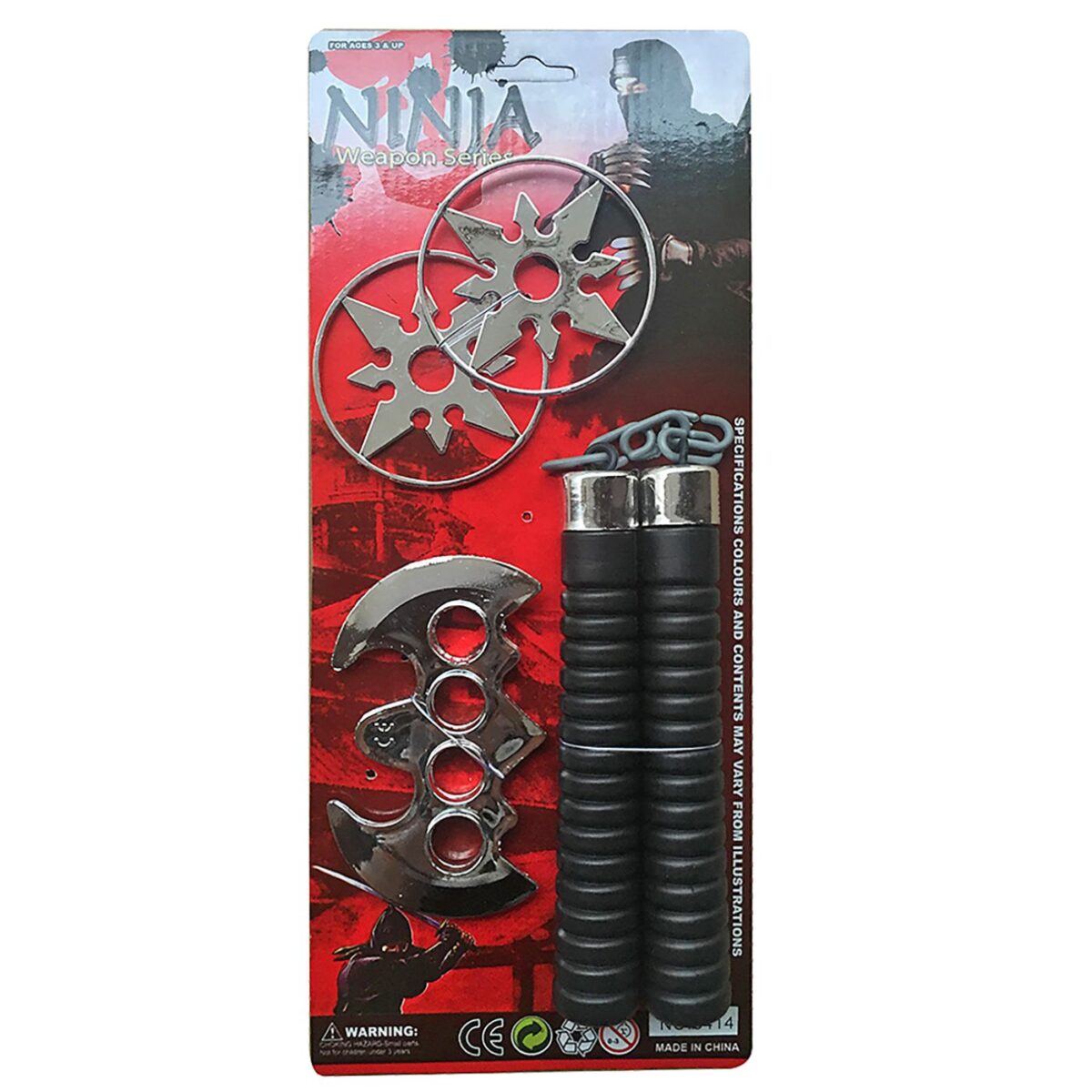 ΣΕΤ NINJA 4ΤΕΜ ΚΑΡ=35,5x15cm Carnavalista 23997-ΣΕΤ(1) - Image 1
