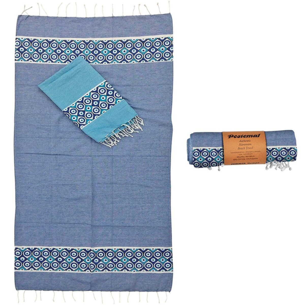 Πετσέτα Θαλάσσης Pestemal Μικρά Ματάκια ~280g 90x180cm SummerTiempo 623187-ΤΕΜ(1) - Image 1