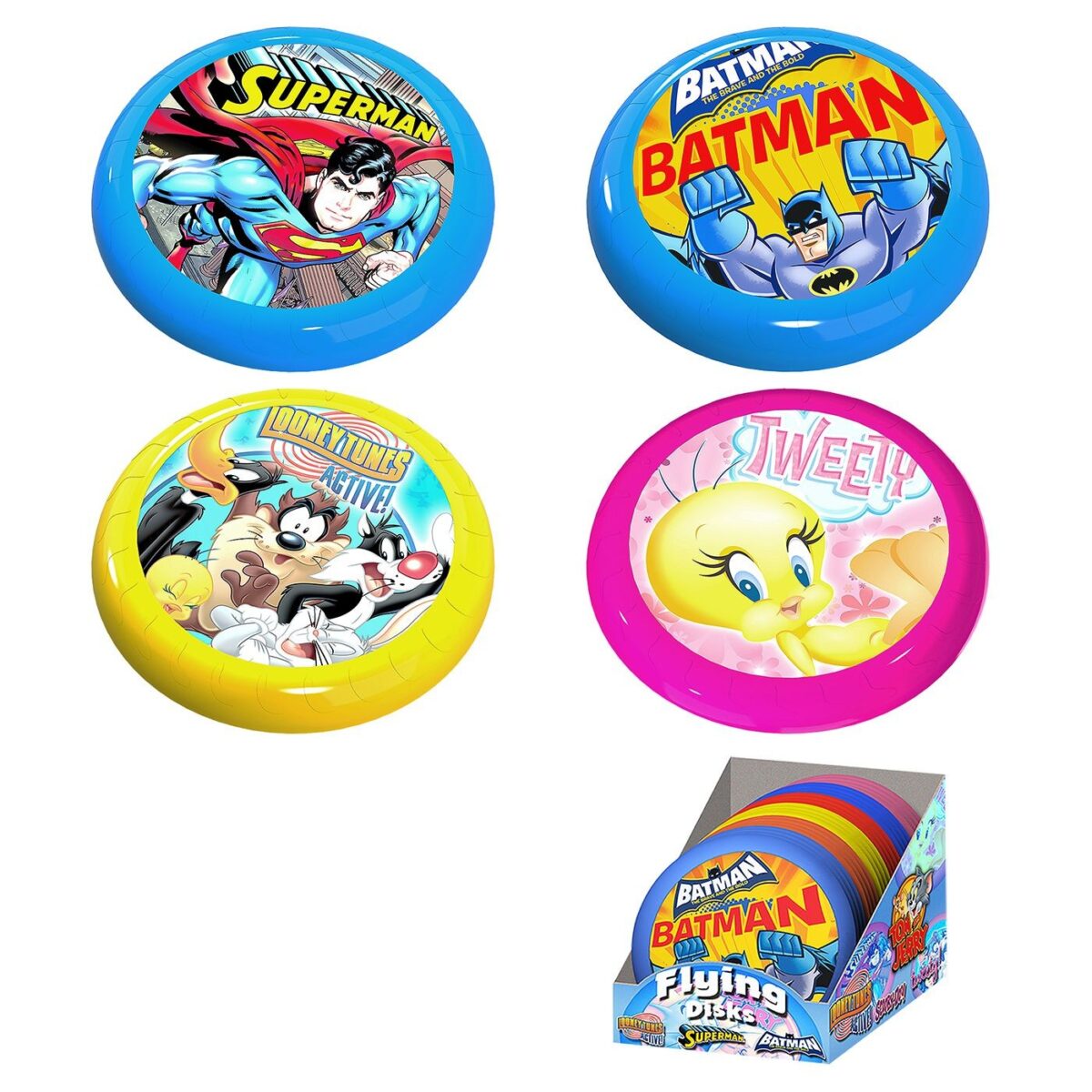 Φρίσμπι Tweety, Looney Tunes, Superman, Batman Φ23cm Warner Bros WB-1005-MIX-ΤΕΜ(24) - Image 1