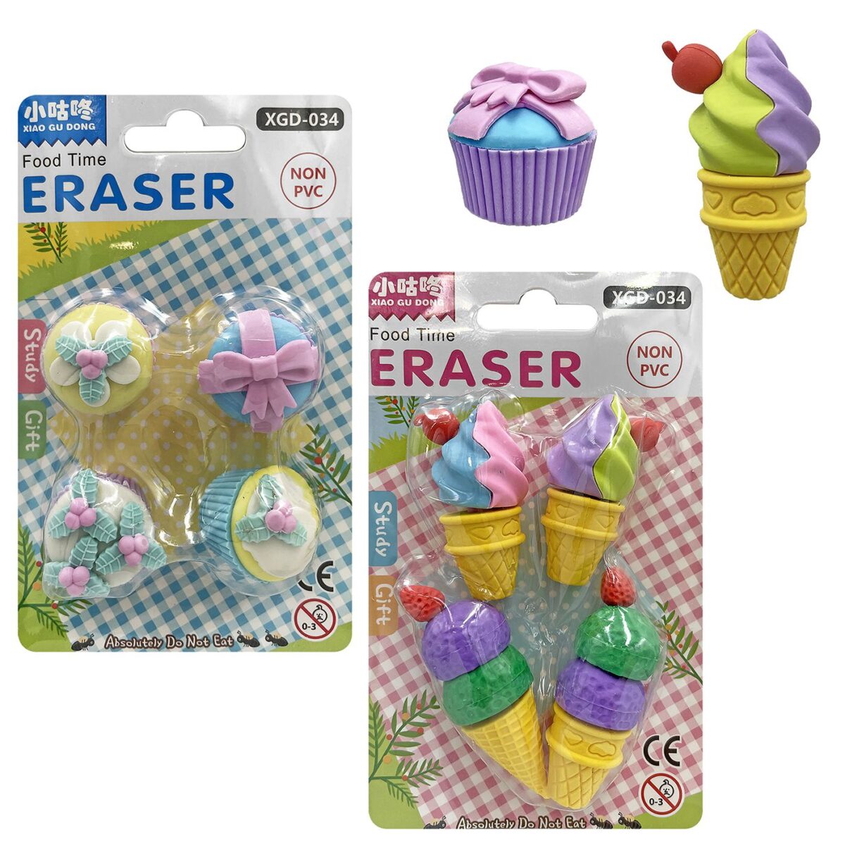 ΓΟΜΕΣ 3D CUPCAKE 4ΤΕΜ ~3cm Justnote 703391-ΚΑΡ(24) - Image 1