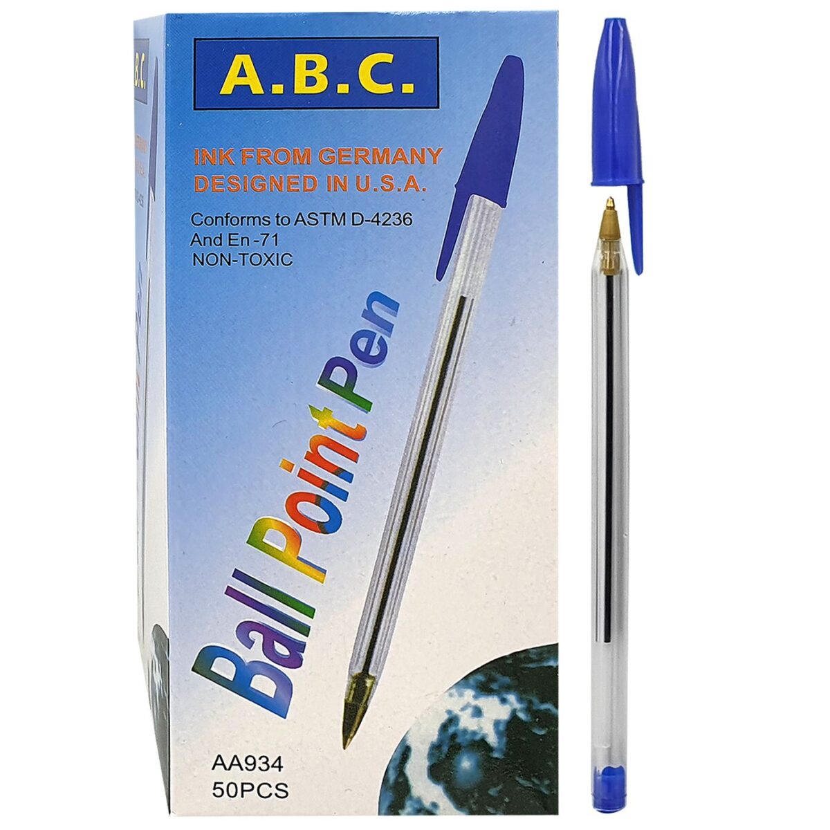 ΣΤΥΛΟ ΚΛΑΣΣΙΚΟ ΔΙΑΦΑΝΟ BALLPOINT ΜΠΛΕ 1mm  Justnote 8035-ΤΕΜ(50) - Image 1