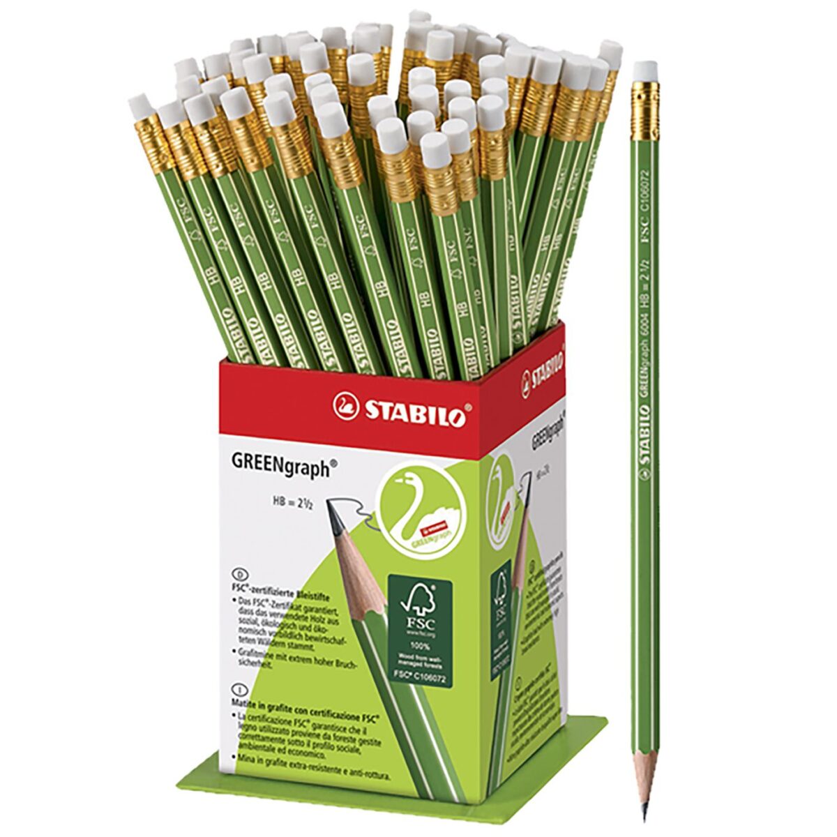 ΜΟΛΥΒΙ ΓΟΜΑ STABILO ΠΑΚ=60ΤΕΜ  STABILO-ΠΑΚ(1) - Image 1