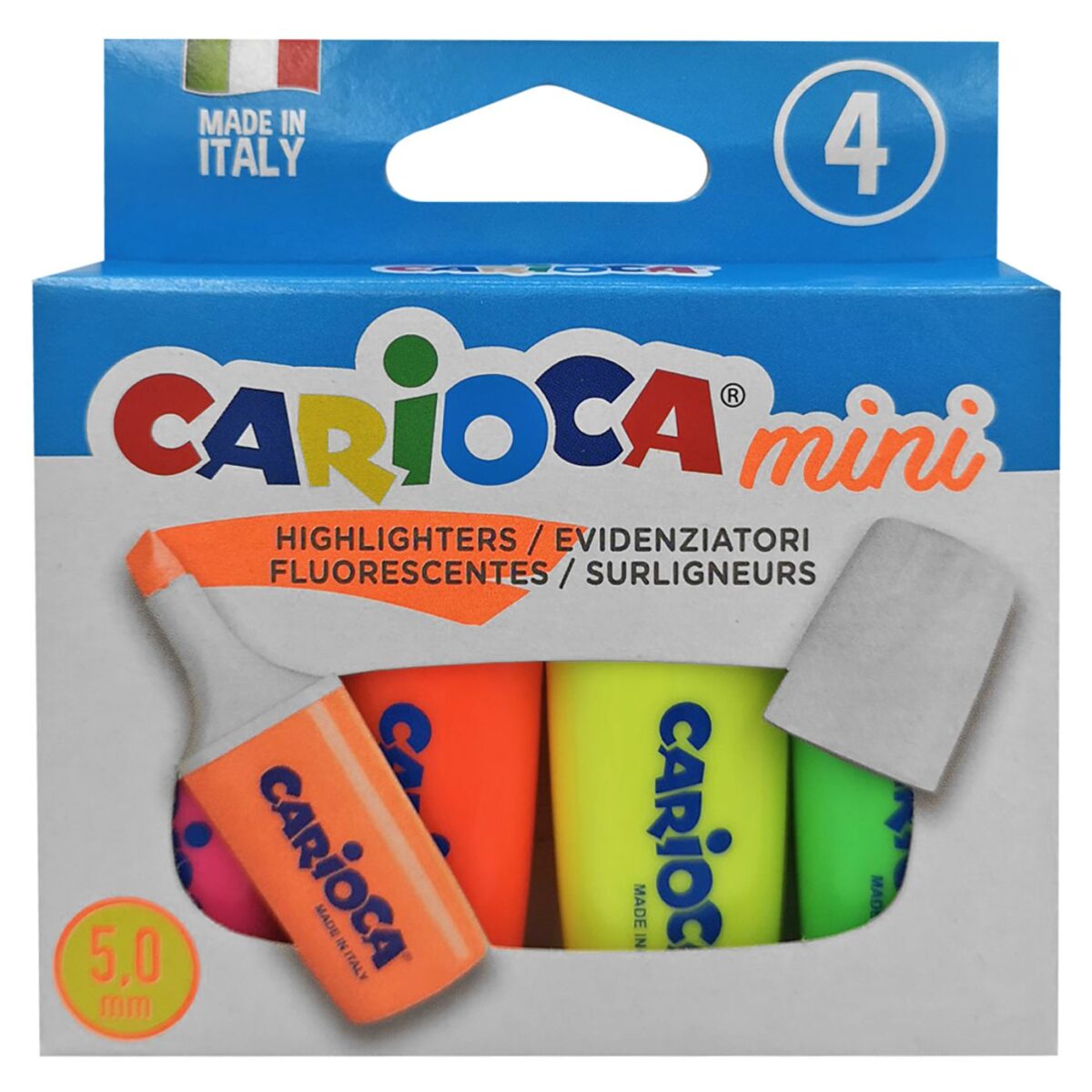 ΜΑΡΚΑΔΟΡΟΙ ΥΠΟΓΡΑΜΙΣΕΩΣ CARIOCA ΜΙΝΙ 5,0mm ΣΕΤ=4ΤΕΜ  Carioca 42868-ΣΕΤ(1) - Image 1