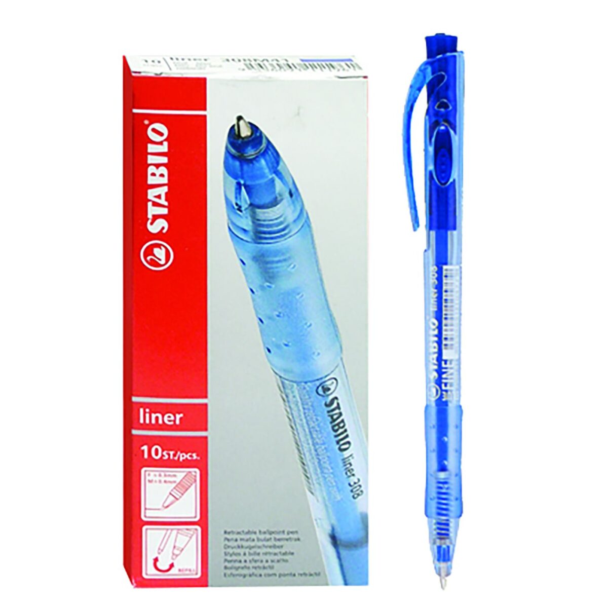 ΣΤΥΛΟ ΚΟΥΜΠΙ STABILO BALLPOINT ΜΠΛΕ 1,0mm  STABILO 308/41 BLUE-ΤΕΜ(10) - Image 1