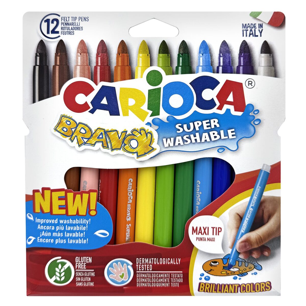 Μαρκαδόροι carioca bravo σετ=12 χρώματα Μύτη ø6mm Carioca 42755-ΣΕΤ(24) - Image 1