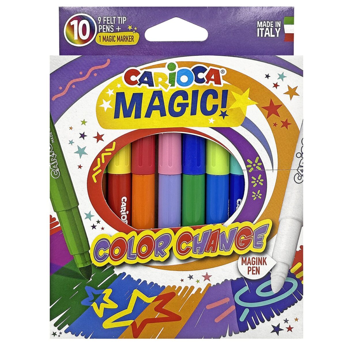 ΜΑΡΚΑΔΟΡΟΣ CARIOCA MAGIC ΣΕΤ=10 ΧΡΩΜΑΤΑ  Carioca 42737-ΣΕΤ(24) - Image 1