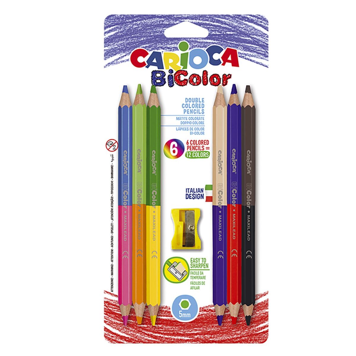 ΞΥΛΟΜΠΟΓΙΕΣ JUMBO ΔΙΠΛΗΣ ΓΡΑΦΗΣ ΜΕ ΞΥΣΤΡΑ CARIOCA ΣΕΤ=6ΤΕΜ  Carioca 42264-ΣΕΤ(1) - Image 1