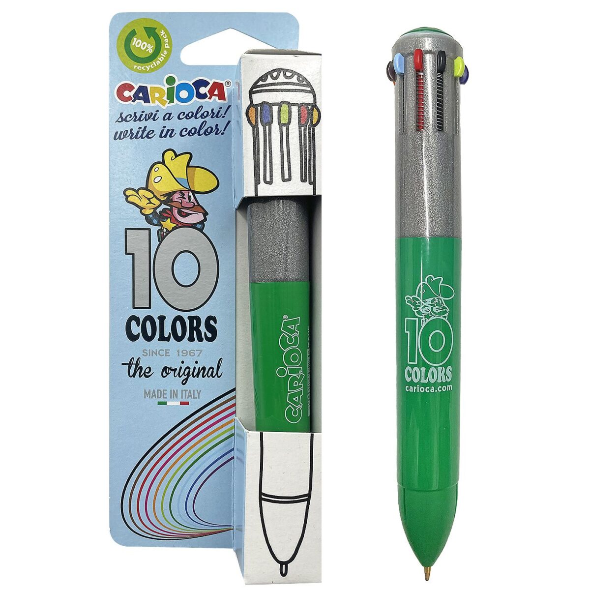 ΣΤΥΛΟ 10 ΧΡΩΜΑΤΩΝ CARIOCA BALLPOINT 1.0mm  Carioca 41501-ΤΕΜ(1) - Image 1