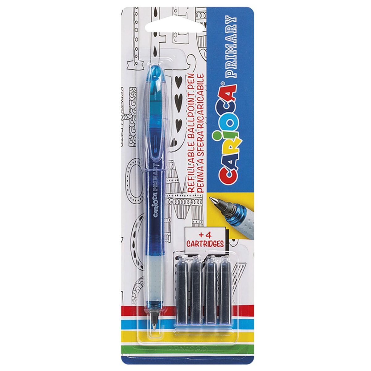 ΣΤΥΛΟ ΣΕΤ ΜΕ 4 ΜΕΛΑΝΙΑ CARIOCA BALLPOINT 1.0mm  Carioca 43248-ΣΕΤ(1) - Image 1