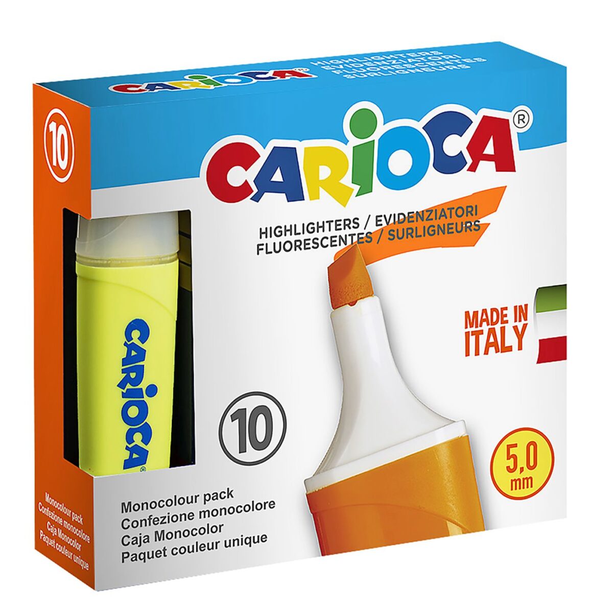 Μαρκαδόρος υπογραμμίσεως Carioca 10 τεμ  Carioca 42875/34-ΤΕΜ(10) - Image 1