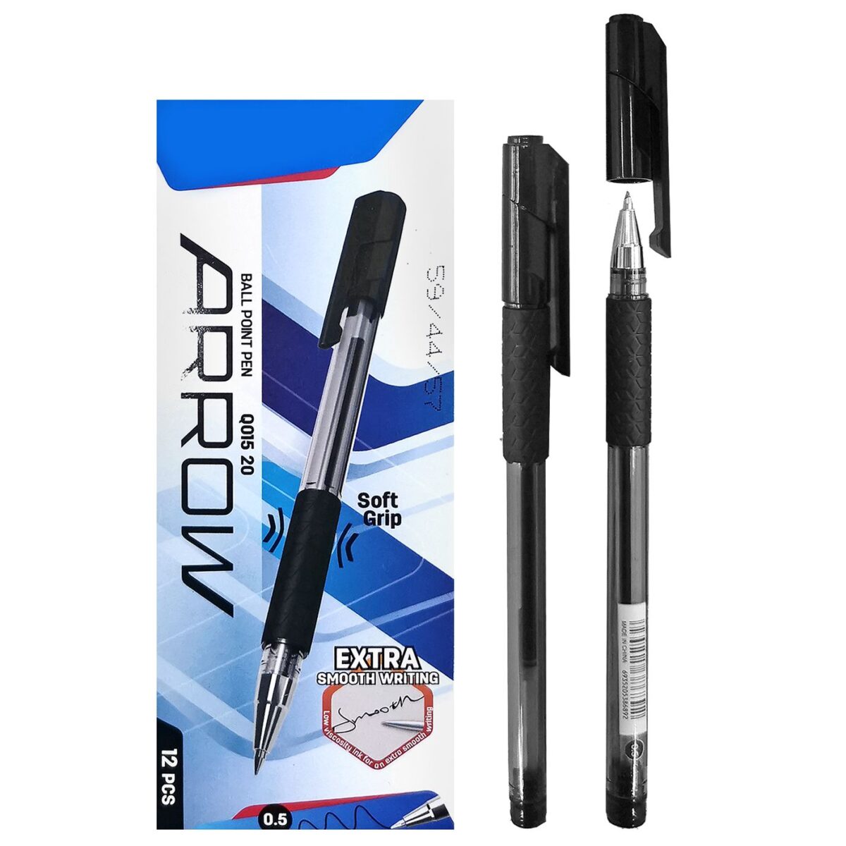 ΣΤΥΛΟ ΜΑΥΡΟ BALLPOINT ΜΕ ΛΑΣΤΙΧΟ  Justnote 80805-ΤΕΜ(12) - Image 1
