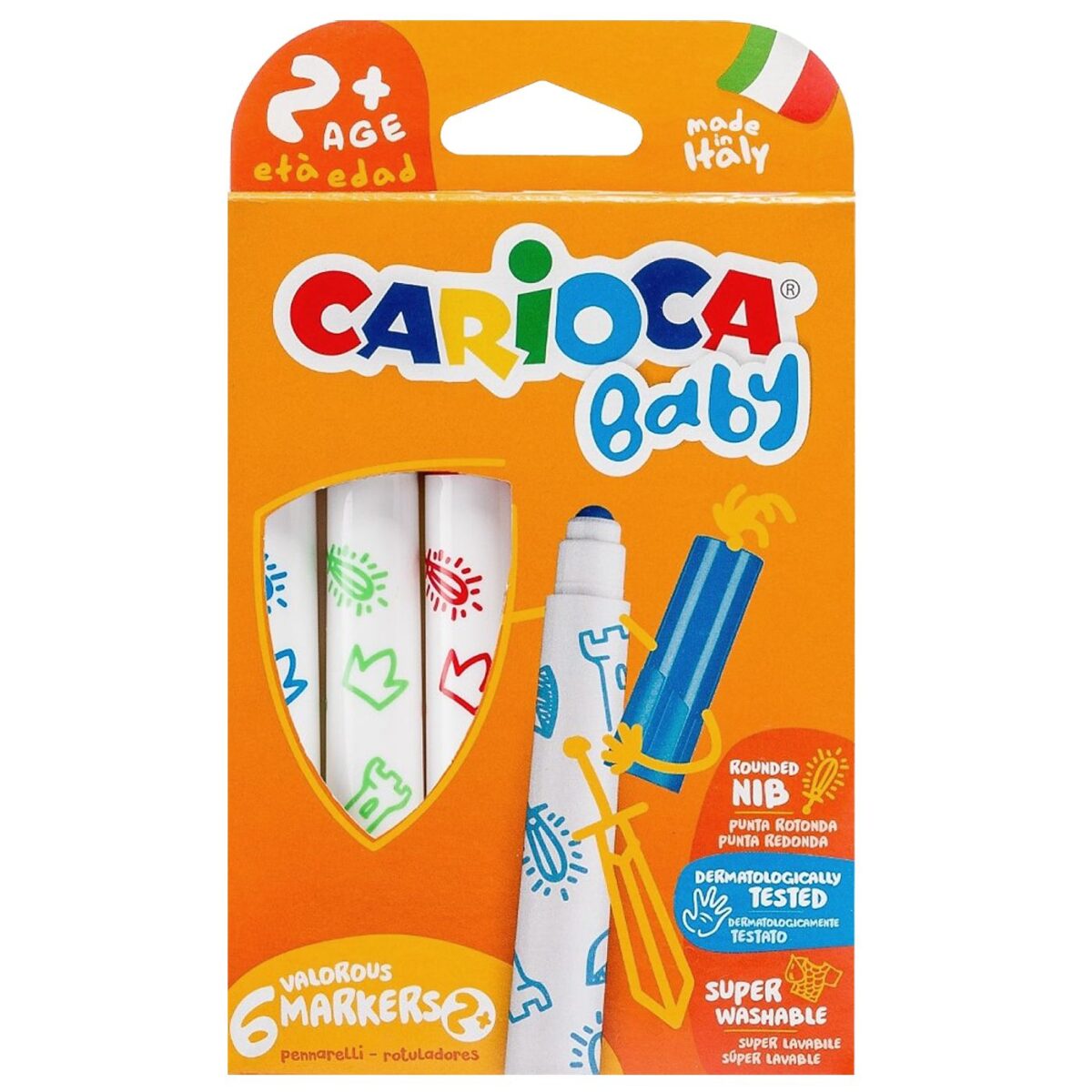ΜΑΡΚΑΔΟΡΟΙ CARIOCA BABY ΝΗΠΙΩΝ ΣΕΤ=6ΧΡΩΜΑΤΑ  Carioca 42813 - Image 1