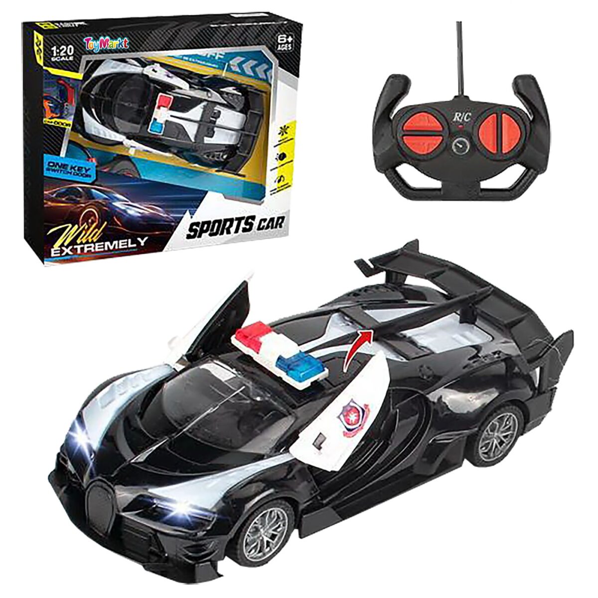 ΤΗΛΕΚΑΤΕΥΘΥΝΟΜΕΝΟ 1:20 SUPERCAR POLICE 27x23x8cm ToyMarkt 88816-ΤΕΜ(1) - Image 2