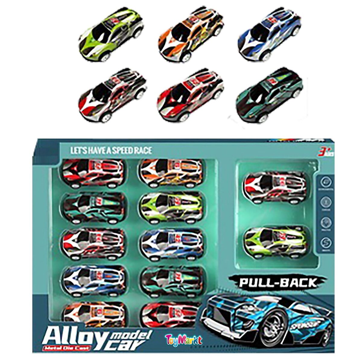 Σετ 12τεμ die Cast 7.5cm Pull Back 36x25x4cm ToyMarkt 902279-ΤΕΜ(1) - Image 1