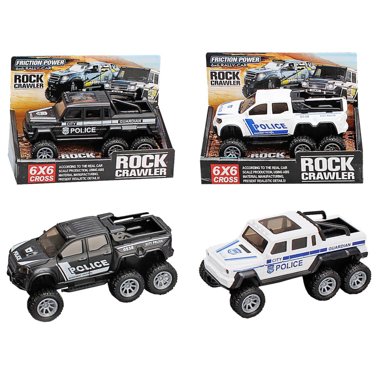 PICK UP POLICE 6x6 FRICTION 16x11x9cm ToyMarkt 902305-ΤΕΜ(1) - Image 1