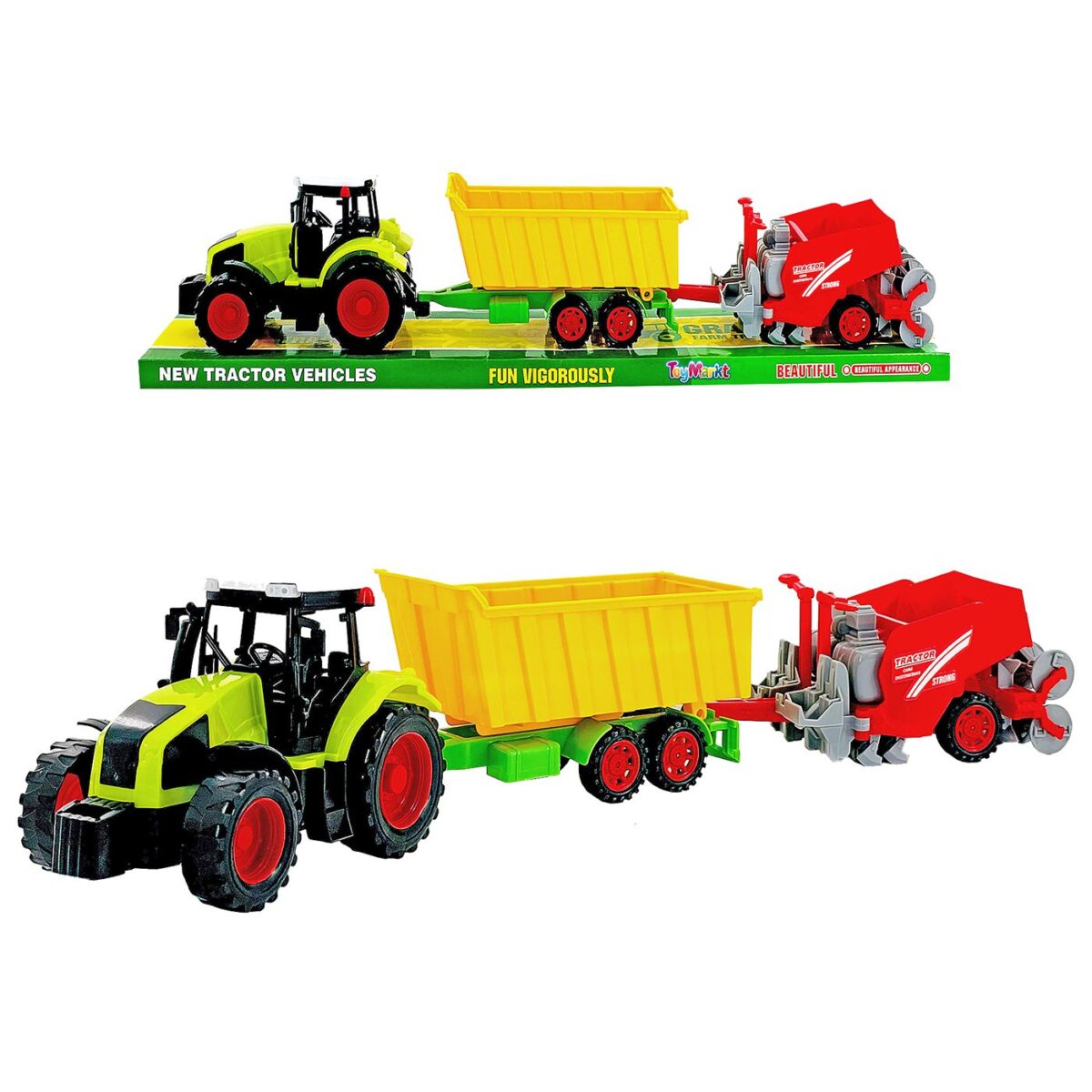 ΤΡΑΚΤΕΡ FRICTION & 2 ΡΥΜΟΥΛΚΟΥΜΕΝΑ 58x12x11cm ToyMarkt 902334-ΤΕΜ(1) - Image 1