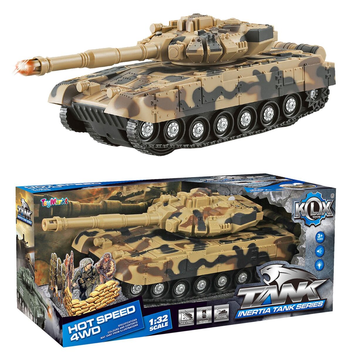 ΤΑΝΚ FRICTION CAMOUFLAGE ΜΕ ΦΩΣ & HXO 28x12x13cm ToyMarkt 902340-ΤΕΜ(1) - Image 1