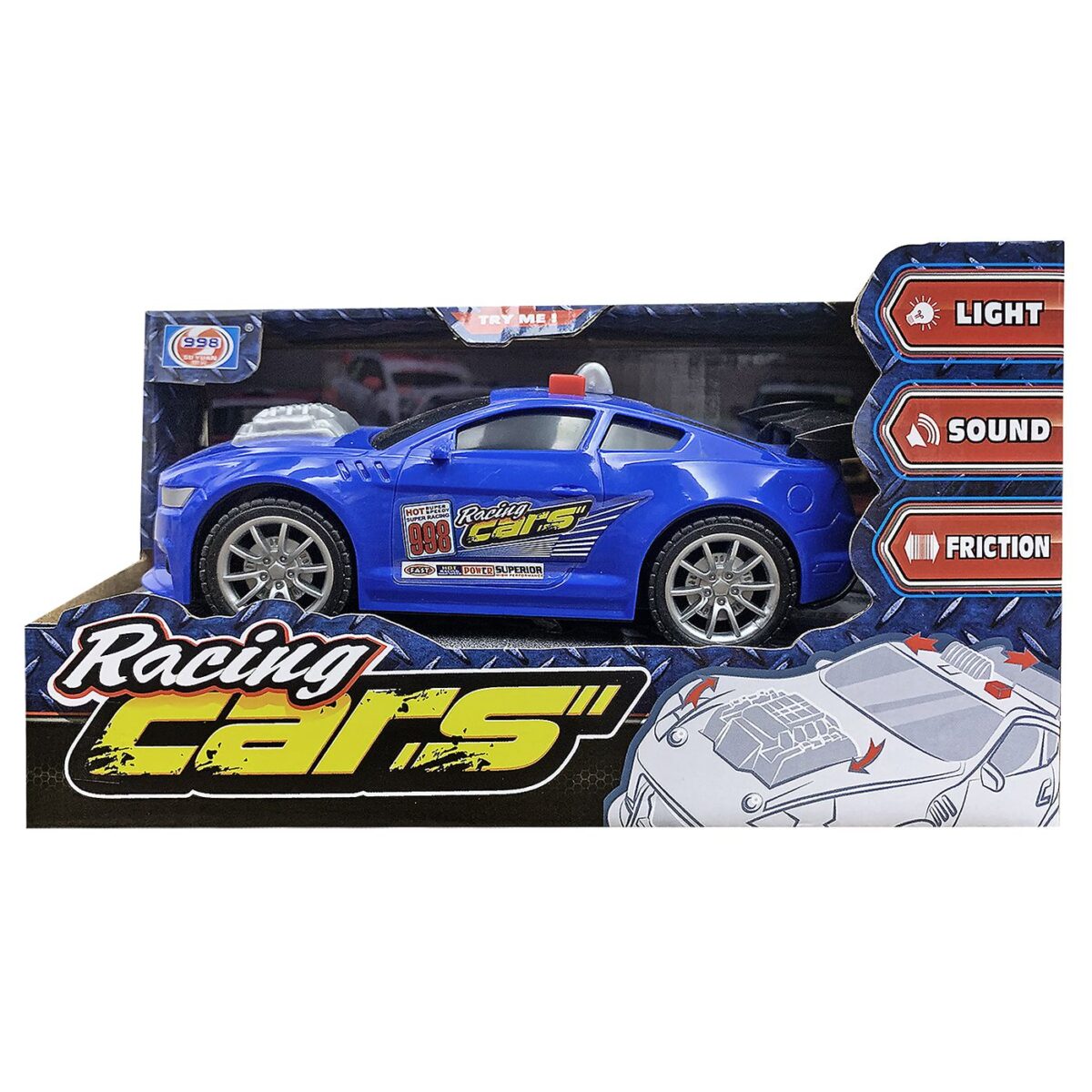 Οχημα racing cars friction με φως + ήχο 20x11x9cm ToyMarkt 902358-ΤΕΜ(1) - Image 1
