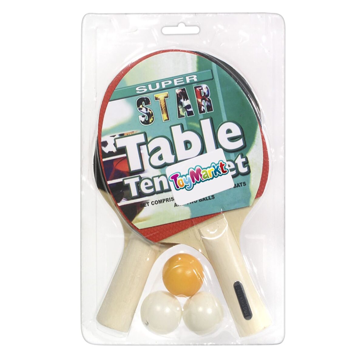 Ρακέτες + 3 μπαλάκια πιγκ-πογκ 17x25cm ToyMarkt 912241-ΣΕΤ(1) - Image 1