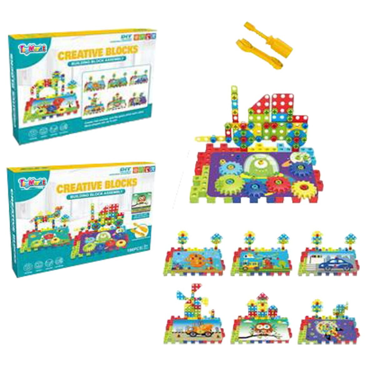 ΣΕΤ ΕΡΓΑΛΕΙΑ DIY 196 ΤΕΜ CREATIVE BLOCKS 34x24x7cm ToyMarkt 913228-ΤΕΜ(1) - Image 1