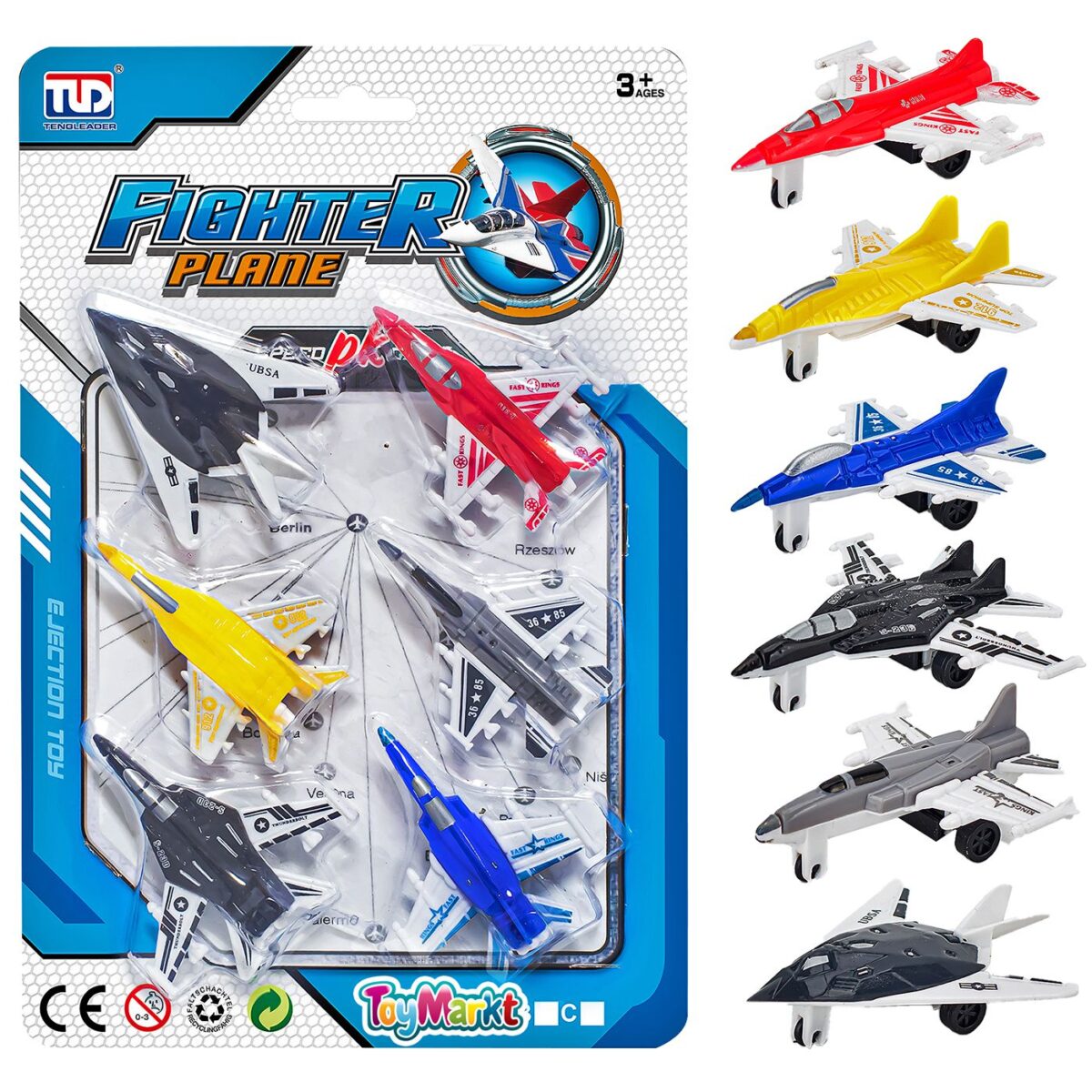 ΚΑΡΤΕΛΑ 6 ΑΕΡΟΠΛΑΝΑ FREE WHEELS 17x25x2cm ToyMarkt 913298-ΤΕΜ(1) - Image 1