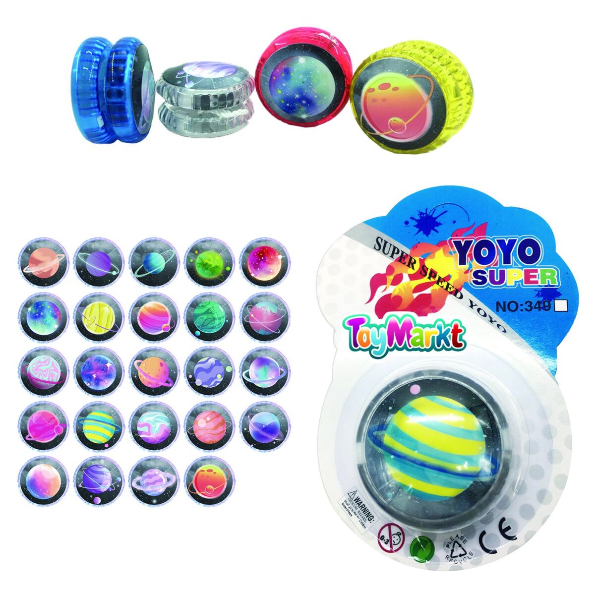 Yoyo (γιογιό) πλανήτες με φως σε καρτέλα 12x17cm ToyMarkt 913320-ΤΕΜ(1) - Image 1