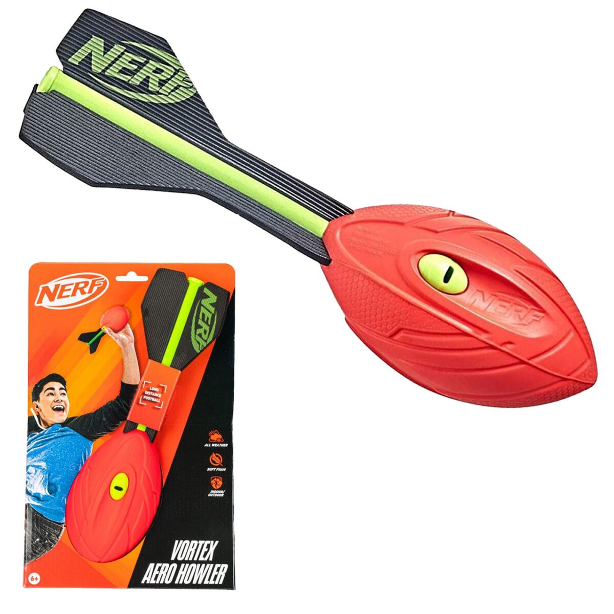 NERF SPORTS ΜΠΑΛΑ ΠΥΡΑΥΛΟΣ VORTEX AERO HOWLER 32xΦ9cm ToyMarkt 913504-ΤΕΜ(1) - Image 1