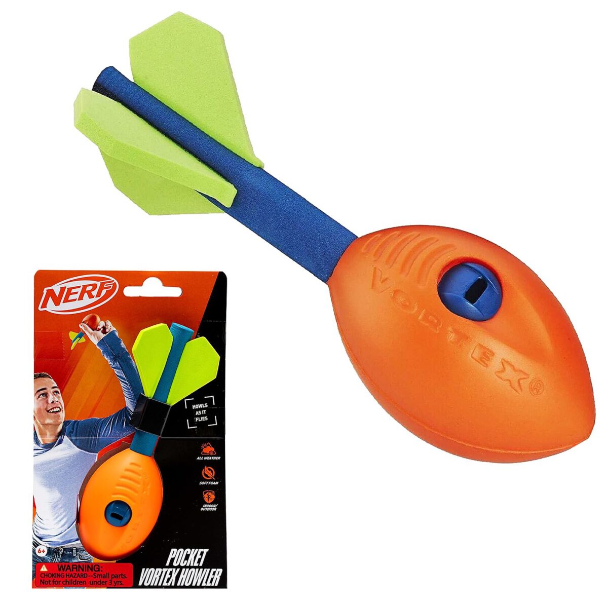 NERF SPORTS ΜΠΑΛΑ ΠΥΡΑΥΛΟΣ POCKET VORTEX HOWLER 17xΦ5,5cm ToyMarkt 913507-ΤΕΜ(1) - Image 1
