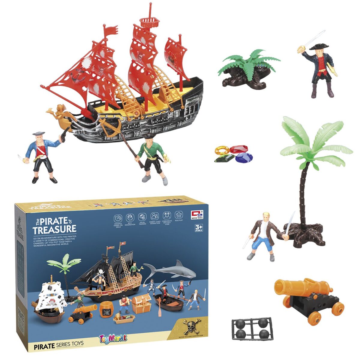 ΠΕΙΡΑΤΙΚΟ ΚΑΡΑΒΙ & ΠΕΙΡΑΤΕΣ 29x22x9cm ToyMarkt 913518-ΤΕΜ(1) - Image 1