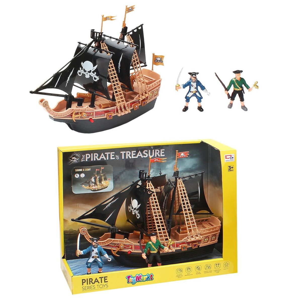 Πειρατικό καράβι μαύρα πανιά 33x26x13cm ToyMarkt 913519-ΤΕΜ(1) - Image 1