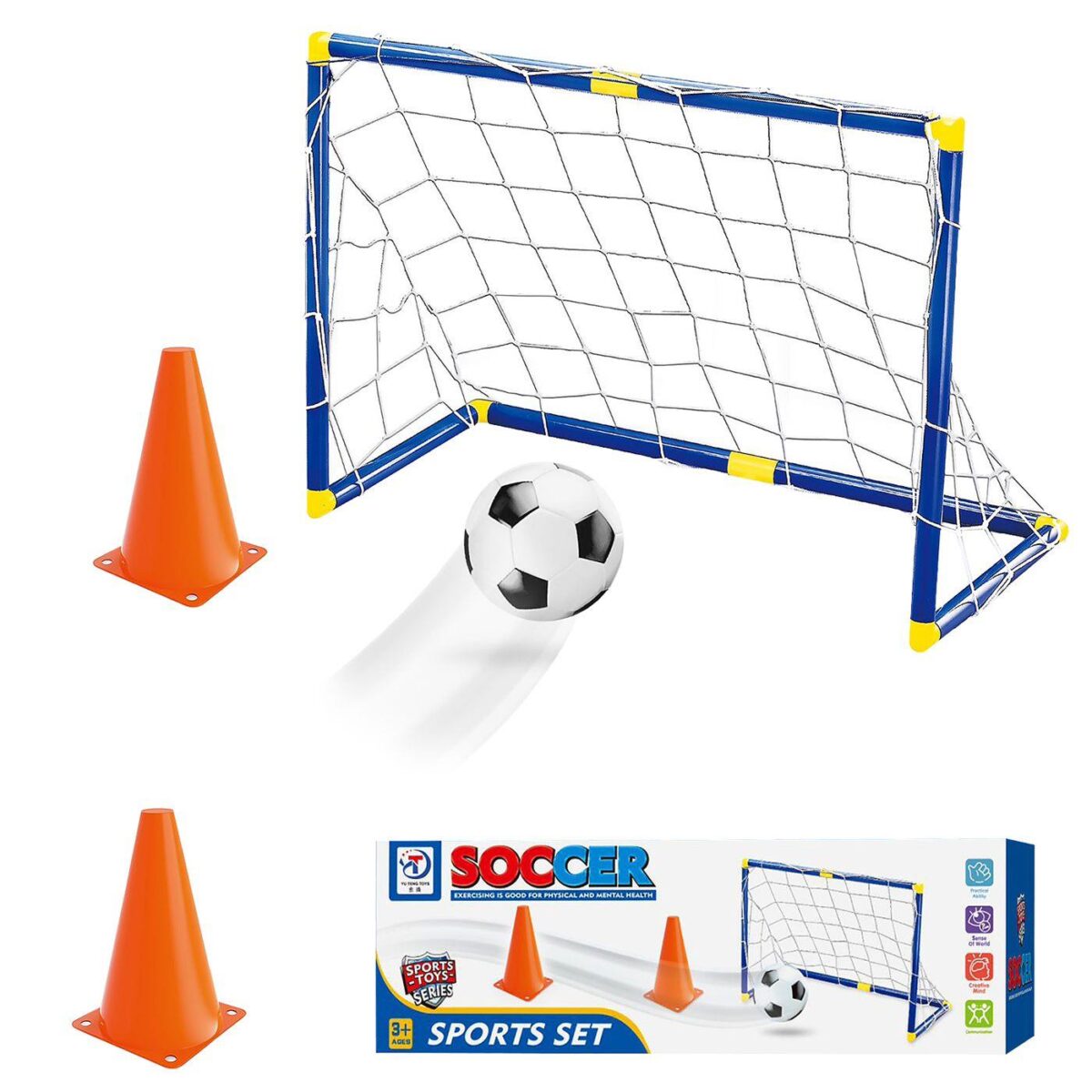 Ποδοσφαιρικό τέρμα με κώνους 38x12x12cm ToyMarkt 913542-ΤΕΜ(1) - Image 1