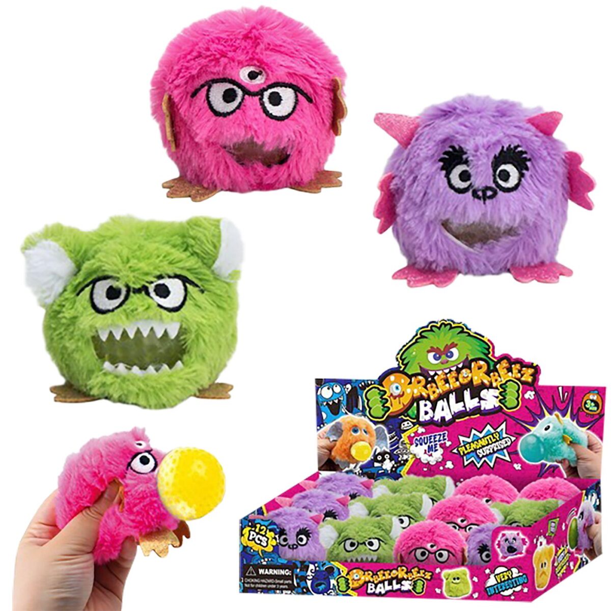 Stress Ball Τερατάκι 10x8x8cm Ανοιχτό Κουτί 12 Τεμαχίων 29x23x21cm ToyMarkt 913574-ΚΥΤ(1) - Image 1