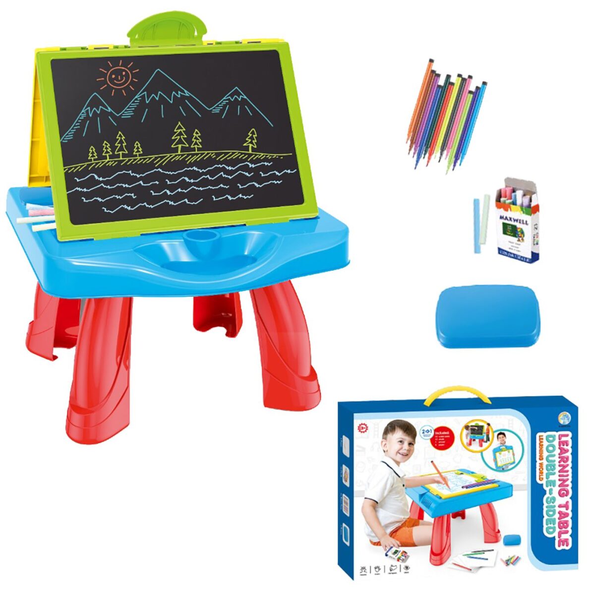 Εκπαιδευτικός Πίνακας 2 Όψεων - Τραπέζι 47x35x7cm ToyMarkt 913601-ΤΕΜ(1) - Image 1