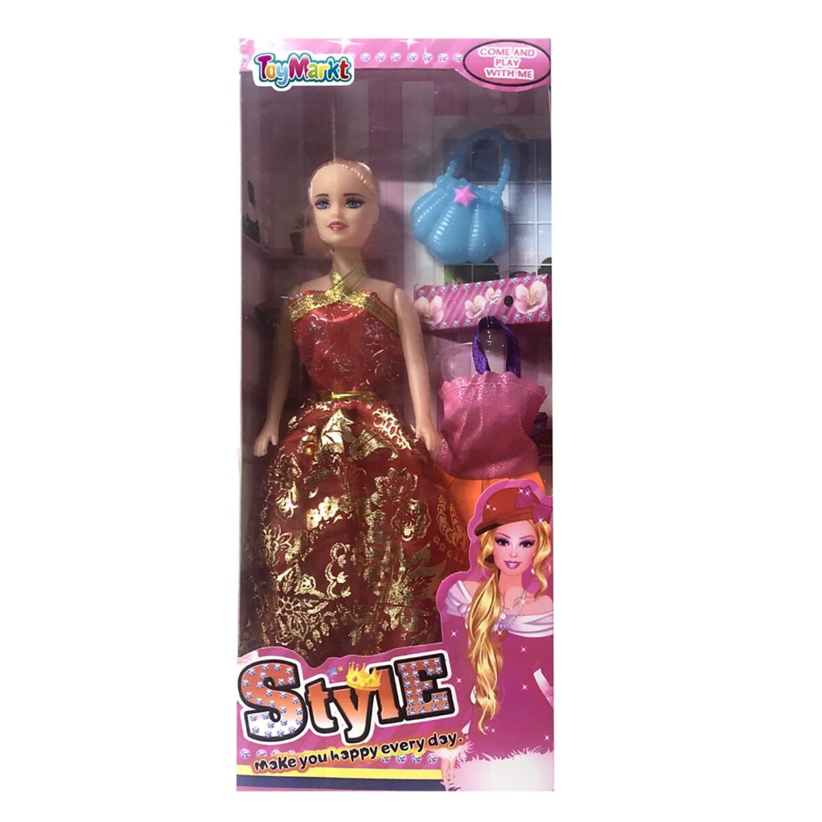 ΚΟΥΚΛΑ STYLE ΜΕ ΤΣΑΝΤΑ & ΕΞΤΡΑ ΦΟΡΕΜΑ 13x32x4cm ToyMarkt 922076-ΤΕΜ(1) - Image 2