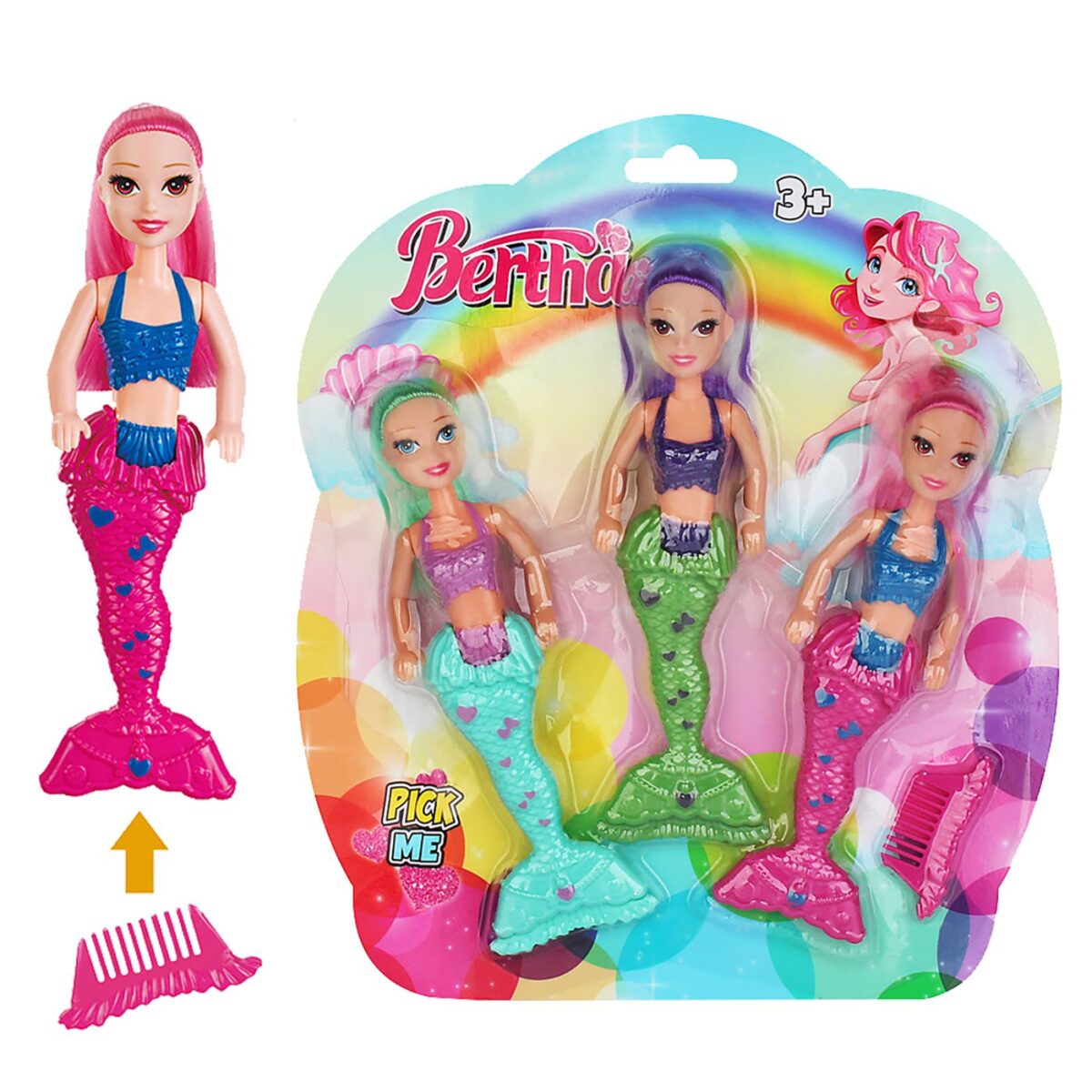 Μικρή καρτέλα 3 γοργόνες 17cm 23x26x3cm ToyMarkt 922113-ΤΕΜ(1) - Image 1