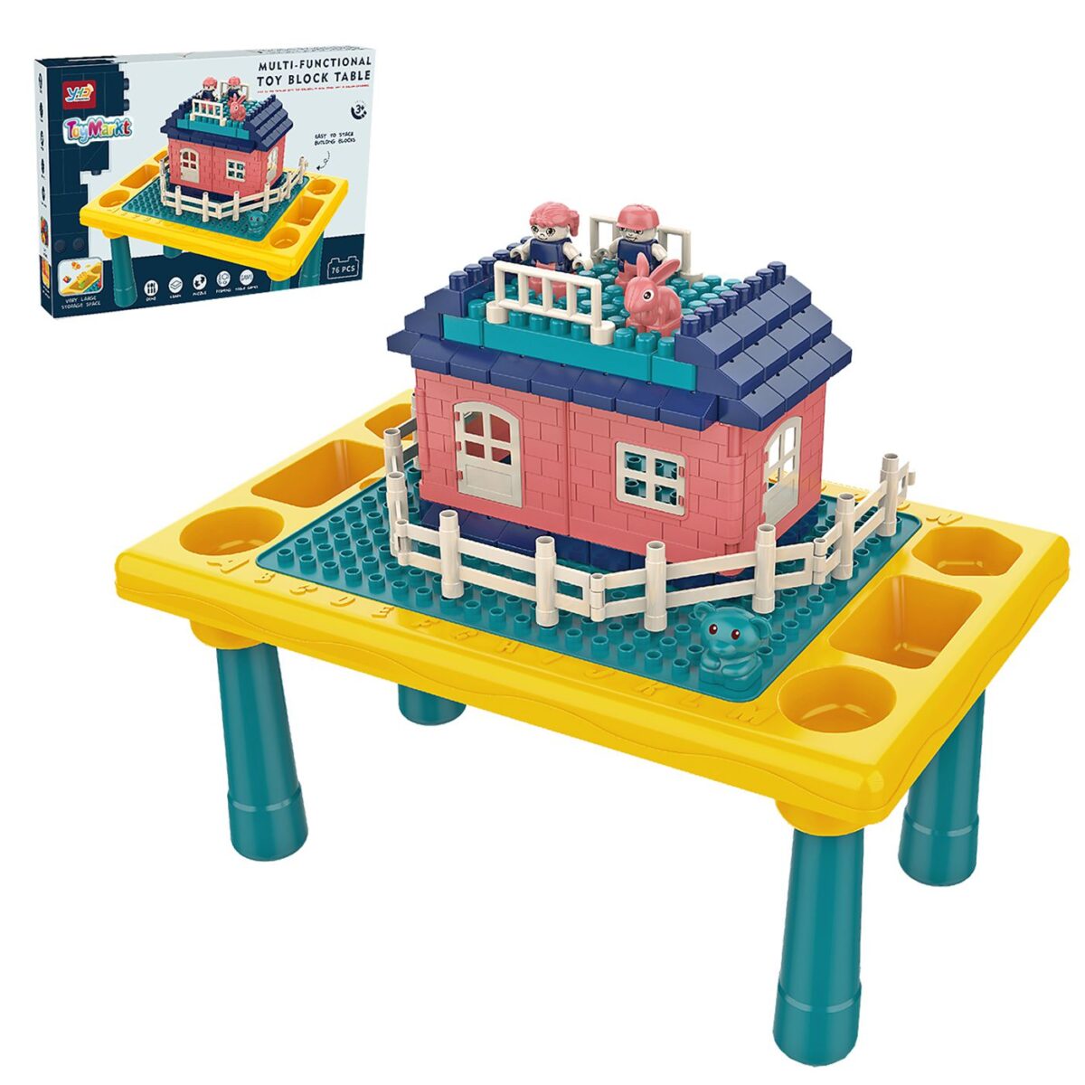 ΤΡΑΠΕΖΑΚΙ ΜΕ ΤΟΥΒΛΑΚΙΑ 76 ΤΕΜ 48x31x8cm ToyMarkt 95420-ΤΕΜ(1) - Image 1