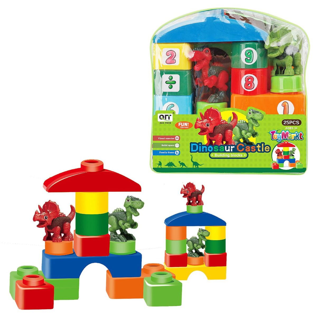 ΤΟΥΒΛΑΚΙΑ 25ΤΕΜ ΚΑΣΤΡΟ ΔΕΙΝΟΣΑΥΡΑΚΙΑ 19x20x9cm ToyMarkt 95444-ΤΕΜ(1) - Image 1