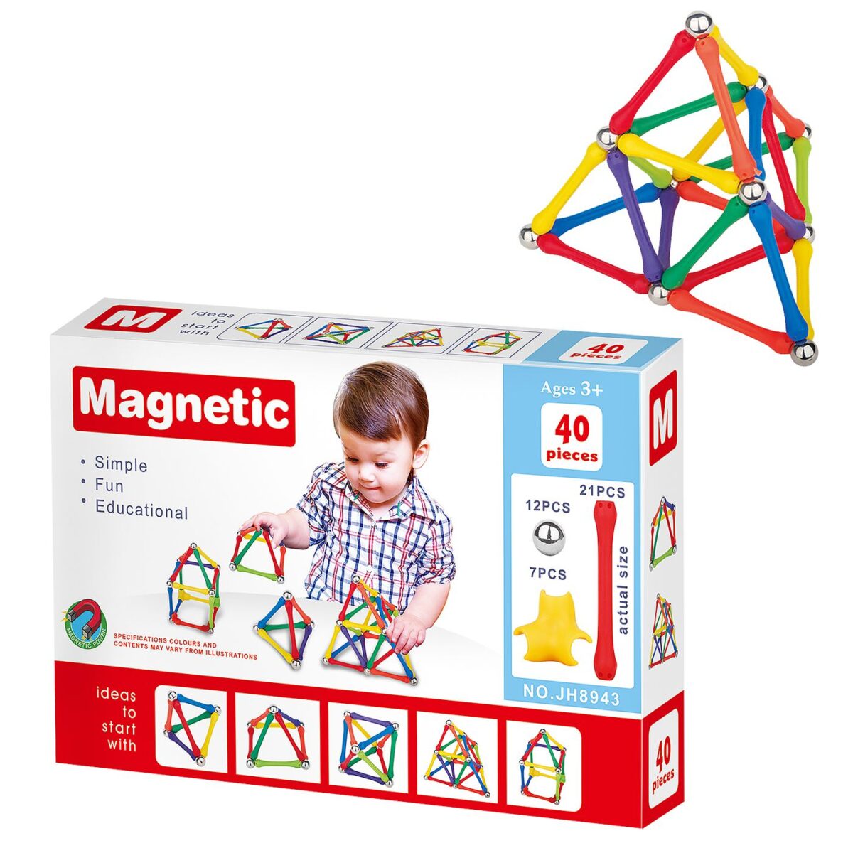 Μαγνητικές Κατασκευές 40 τεμ 22x15x4cm ToyMarkt 95449-ΤΕΜ(1) - Image 1