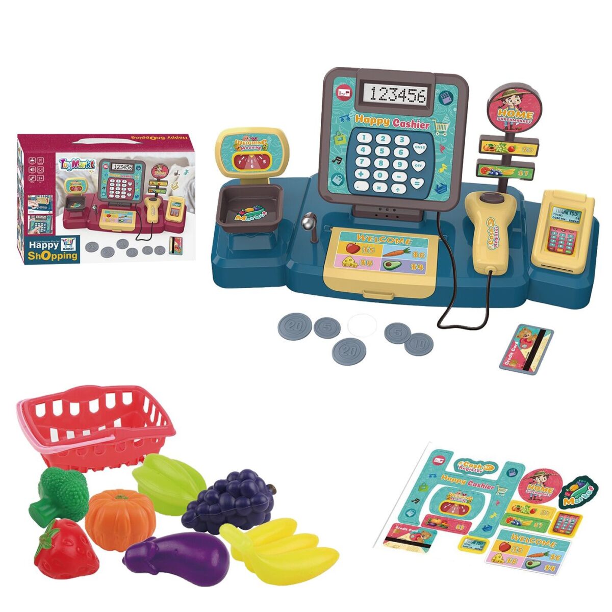 ΤΑΜΕΙΑΚΗ ΜΗΧΑΝΗ ΜΠΑΤΑΡΙΑΣ & ΦΡΟΥΤΑ 34x23x8cm ToyMarkt 971188-ΤΕΜ(1) - Image 1