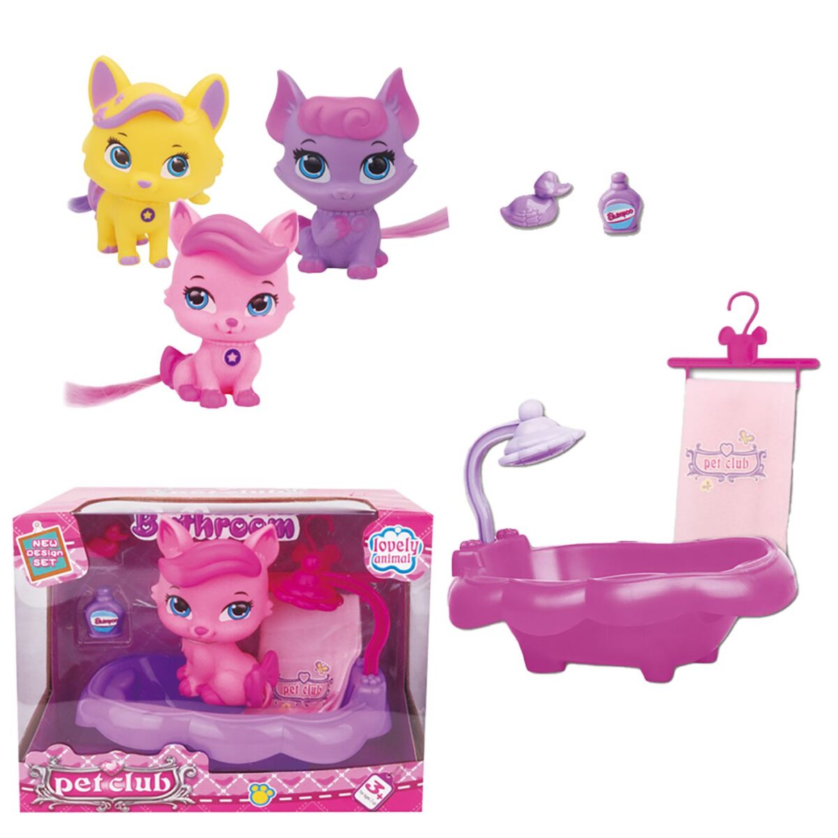 Pet γατάκι στο μπάνιο 18x13x10cm ToyMarkt 971290-ΤΕΜ(1) - Image 1