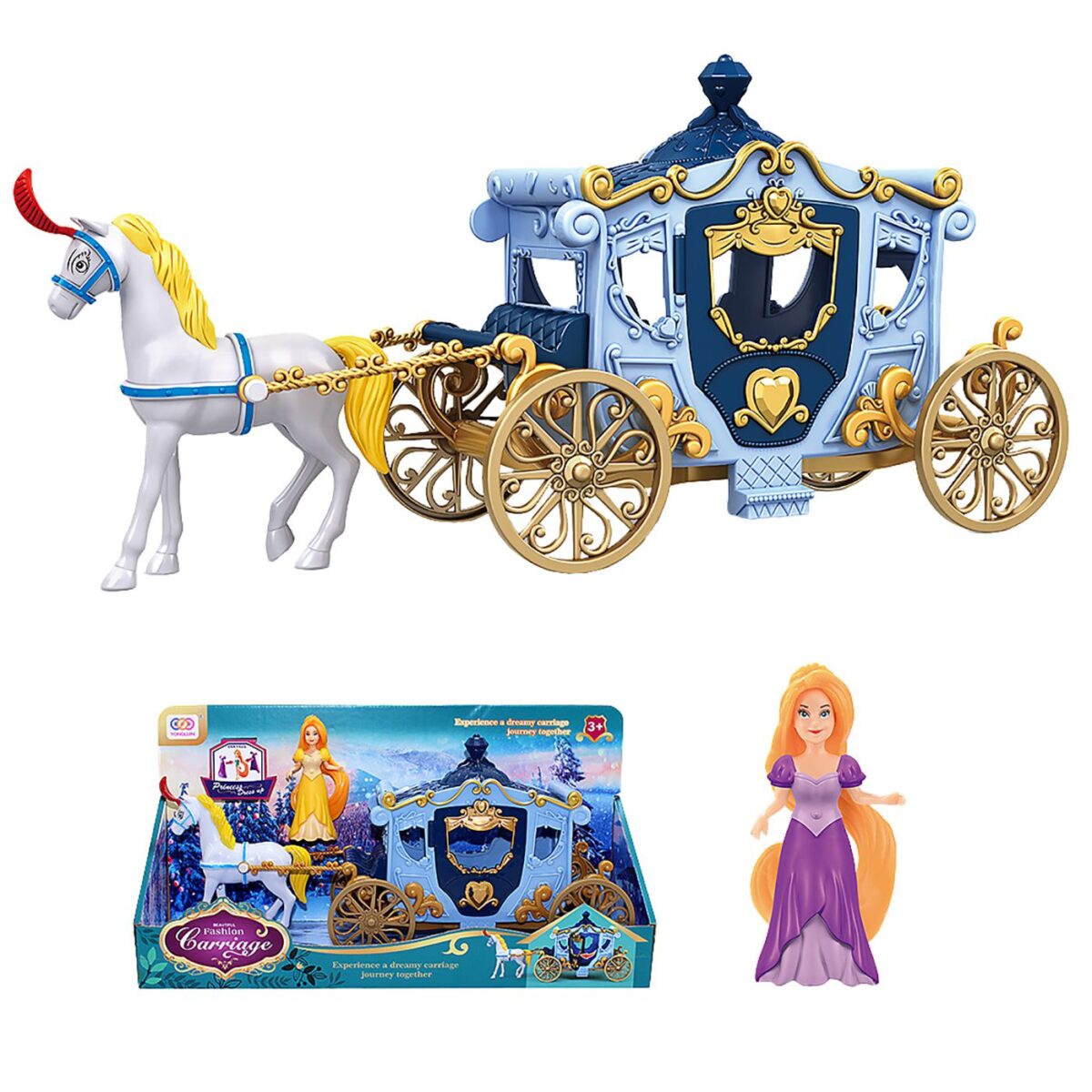 Άμαξα Fashion + Πριγκήπισσα 36x19x11cm ToyMarkt 971308-ΤΕΜ(1) - Image 1