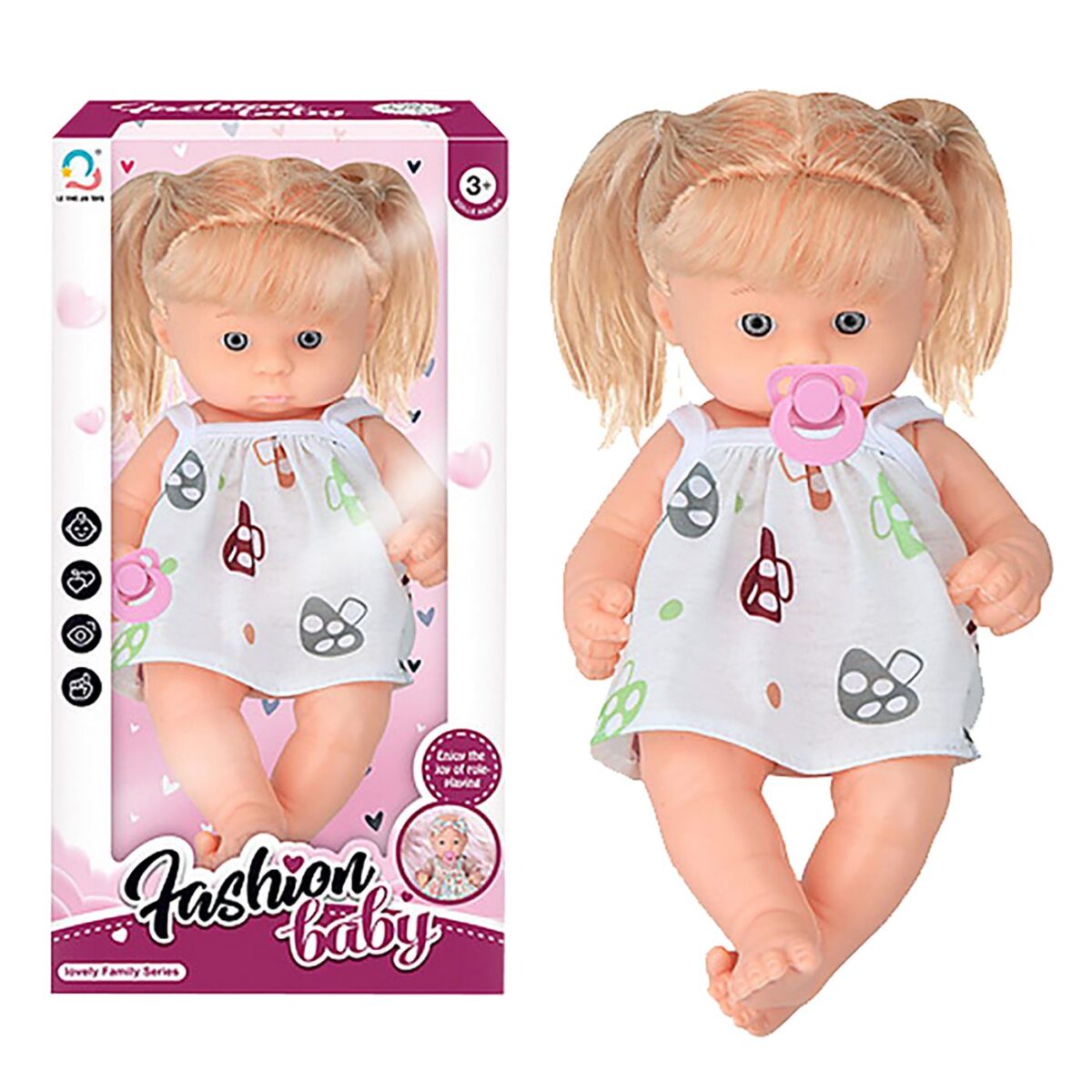 Κούκλα 25cm πιπίλα fashion baby 15x28x9cm, ToyMarkt 98251-ΤΕΜ(1) - Image 1