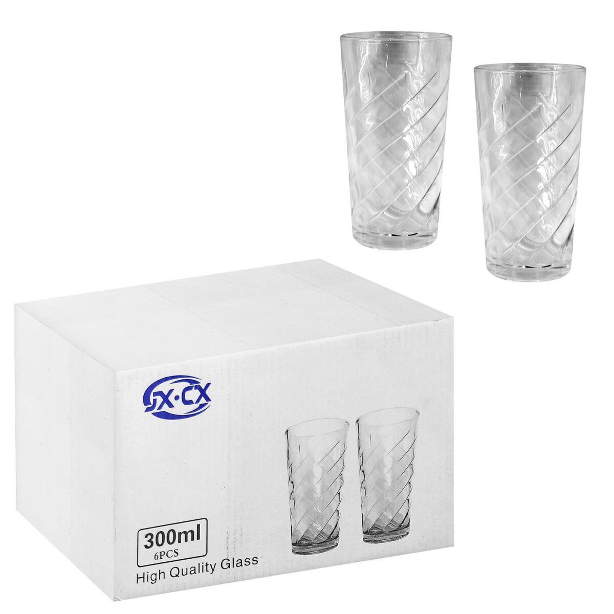 ΠΟΤΗΡΙ ΑΝΑΓΛΥΦΟ ΣΧΕΔΙΟ 12,8x7,2cm  300mL Homie 1002155-ΣΕΤ(12) - Image 1