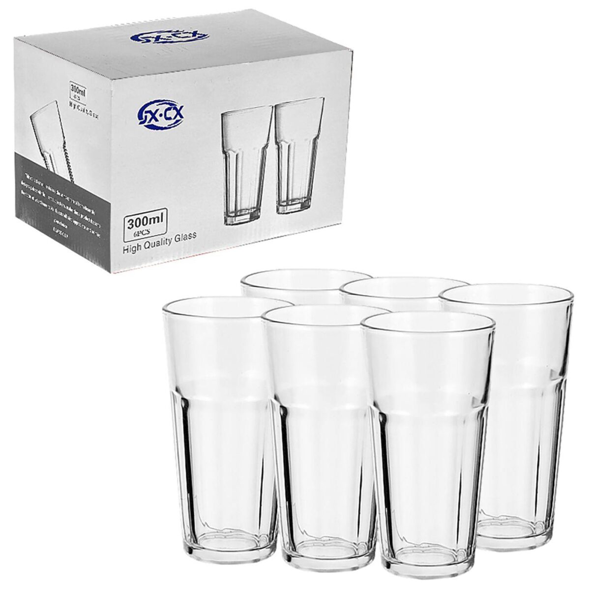 ΠΟΤΗΡΙ ΝΕΡΟΥ ΜΕΓΑΛΟ ΣΕΤ=6ΤΕΜ 14x7cm  340mL Homie 100336-ΣΕΤ(1) - Image 1