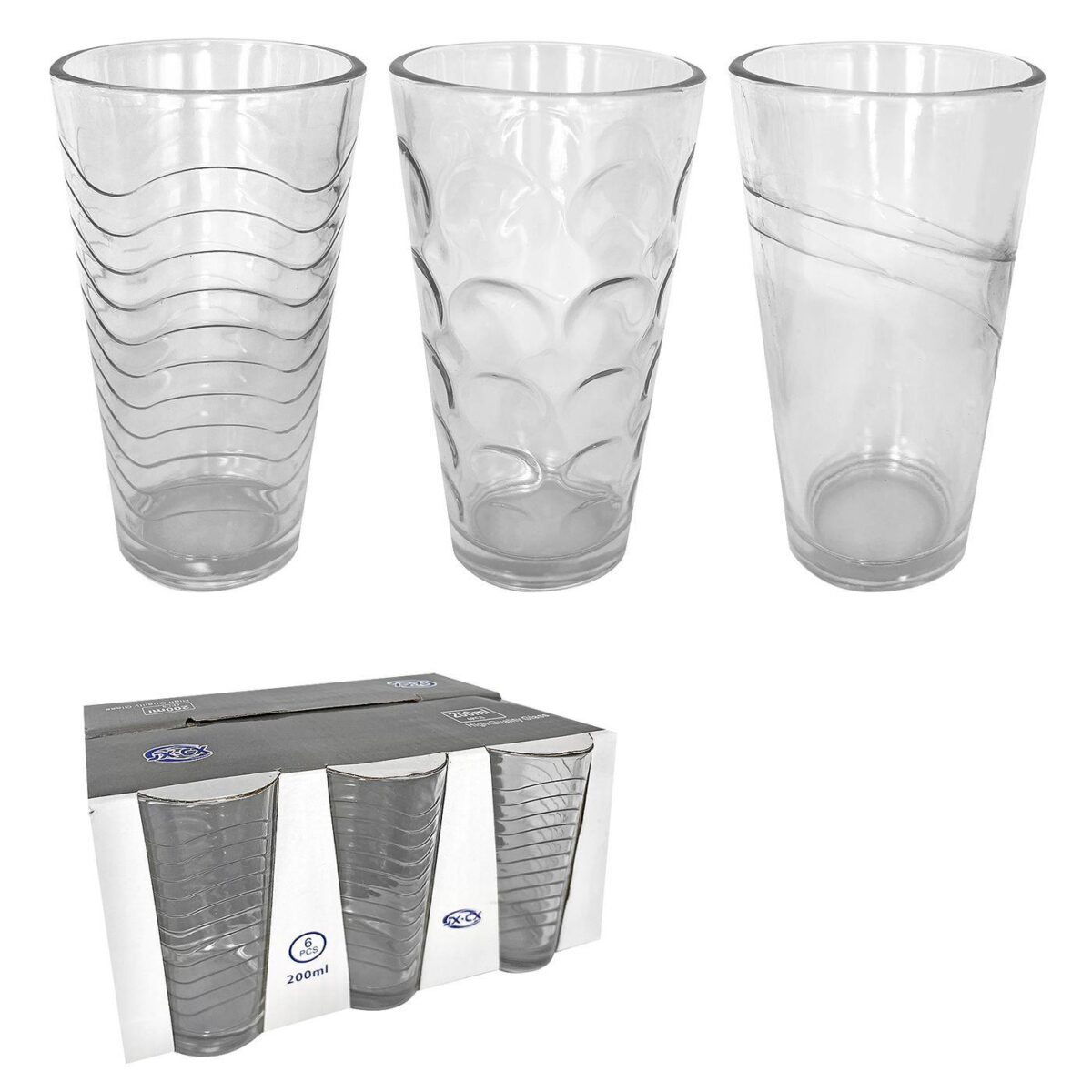 ΠΟΤΗΡΙ ΑΝΑΓΛΥΦΑ ΣΧΕΔΙΑ 12x6cm  200mL Homie 100339-ΣΕΤ(12) - Image 1